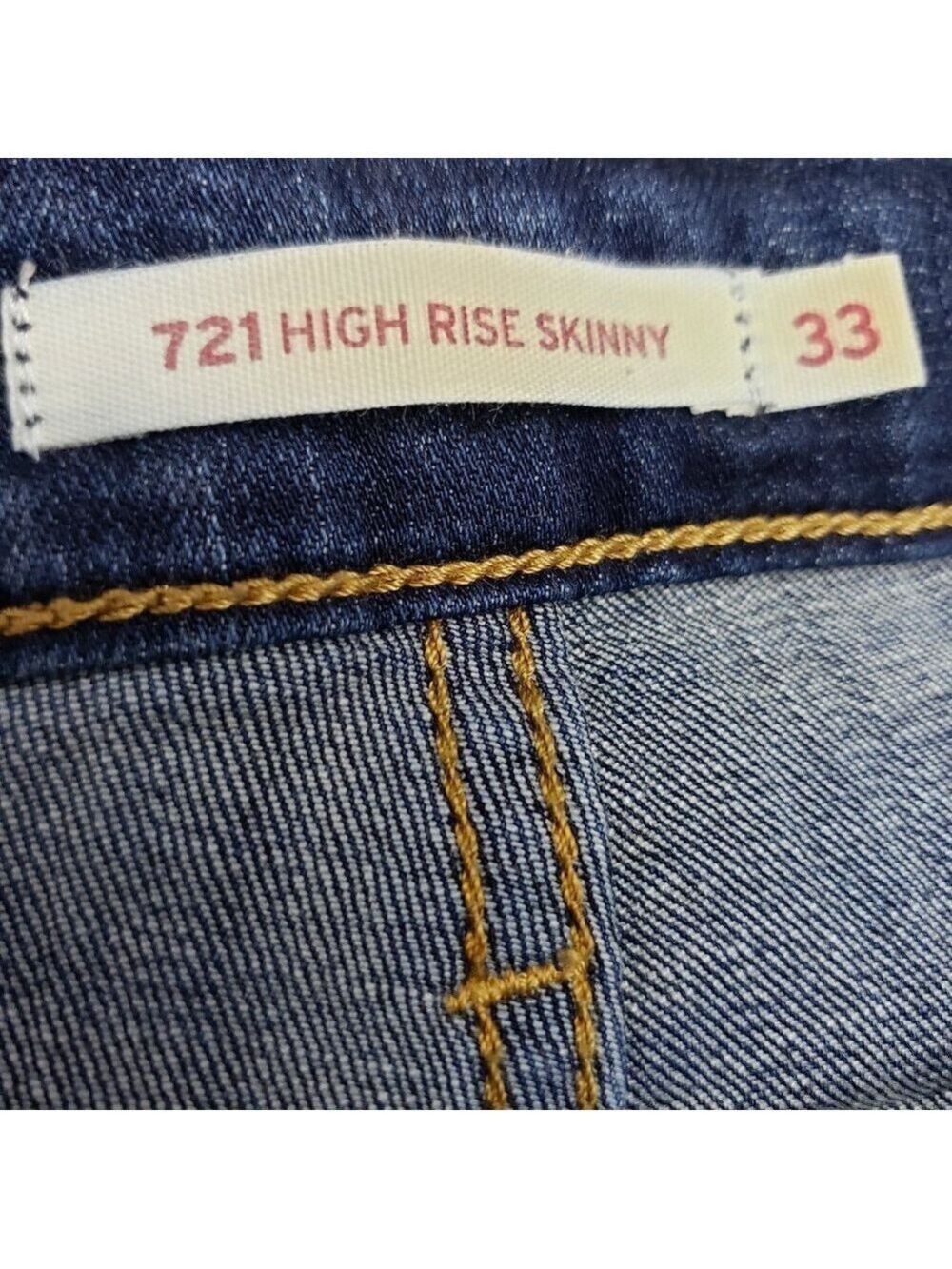 Levi’s Women’s 721 High Rise Skinny Jeans Size 33 Dark Wash Stretch Denim - Picture 6 of 9